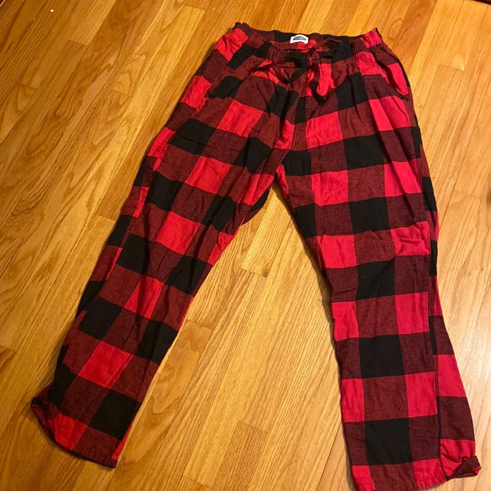 old navy, large, red and black